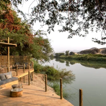 camp view, wilderness serra cafema, kunene river, namibia