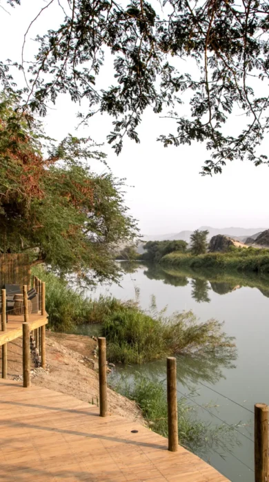 camp view, wilderness serra cafema, kunene river, namibia