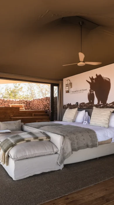 Bedroom, Desert Rhino Camp, Damaraland, Namibia