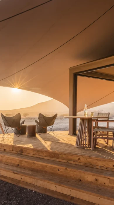 Deck, Desert Rhino Camp, Damaraland, Namibia