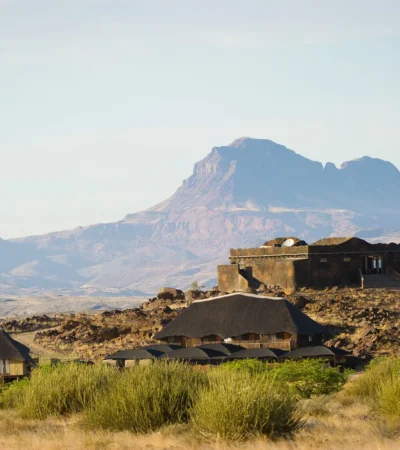 exterior view doro nawas camp namibia yellow zebra safaris
