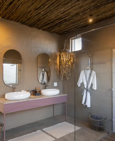 Bathroom, Little Kulala, Sossusvlei, Namibia