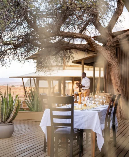 dining area, wolwedans dune camp, sossusvlei, namibia