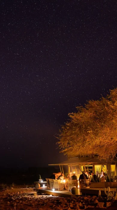 star lit dinner, wolwedans dune camp, sossusvlei, namibia