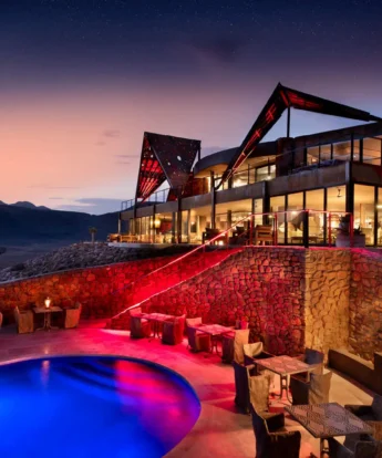 night pool, sossusvlei desert lodge, namibia