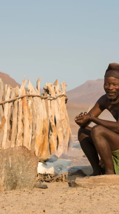 Himba Man around Fire