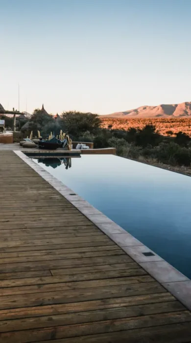 omaanda windhoek namibia pool decking yellow zebra safaris