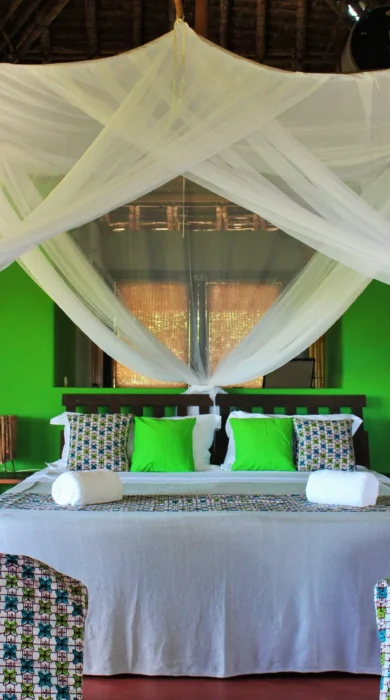 Chalet 12 bed and green wall