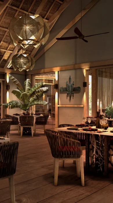 Restaurant, Banyan Tree Ilha Caldeira, Mozambique
