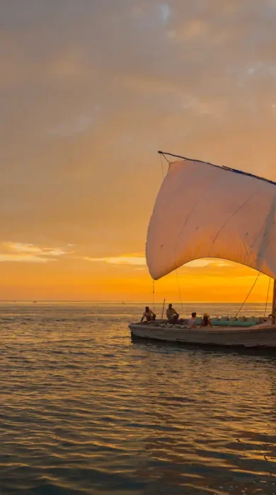 sunset sailing, pumulani lodge, malawi