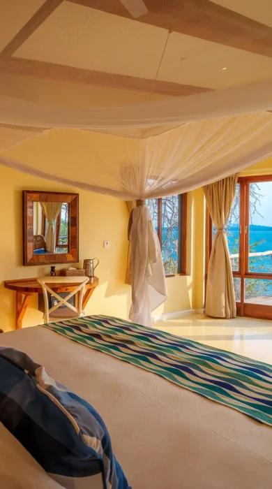 Bedroom, Pumulani Lodge, Lake Malawi, Malawi