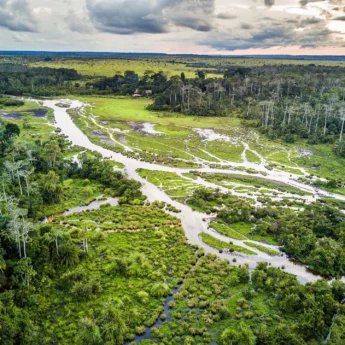sunset in odzala kokoua national park, republic of the congo safaris