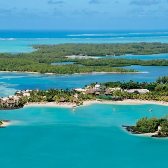 aerial view of east coast mauritius, safaris