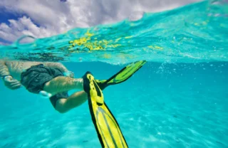 swimming flippers, diving snorkelling undersea walk, mauritius safaris