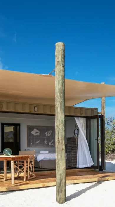 BlueSafari cosmo beach cabanna outside seychelles