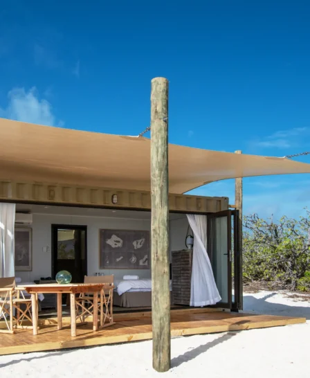 BlueSafari cosmo beach cabanna outside seychelles
