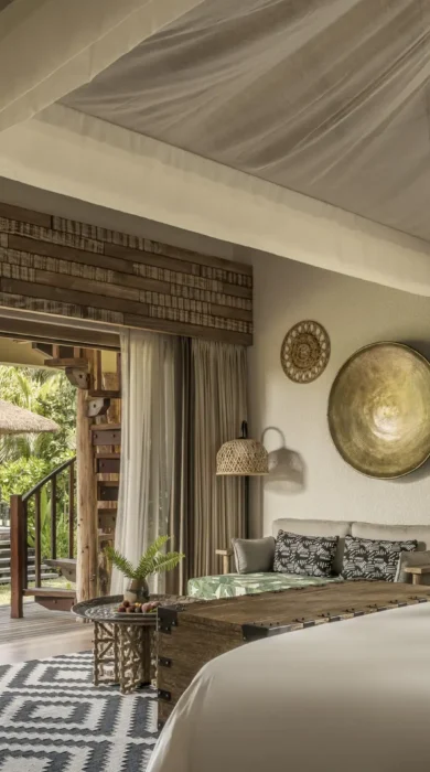 bedroom view, four seasons desroches island, seychelles
