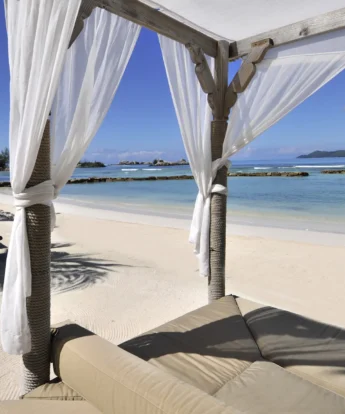 beach bed, la digue island, africa safaris