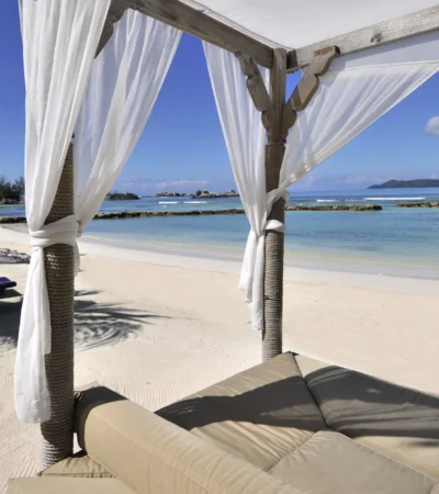 beach bed, la digue island, africa safaris
