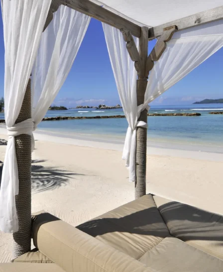 beach bed, la digue island, africa safaris