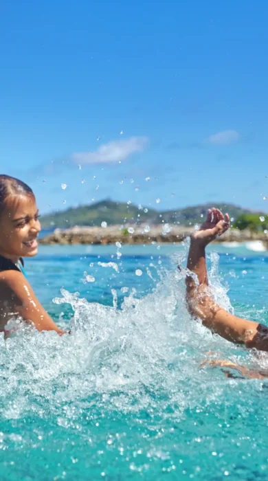 Children at main swimming pool