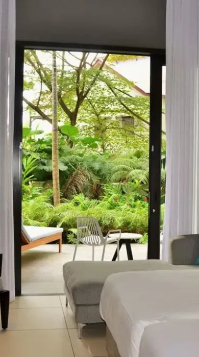 garden view, bedroom, eden bleu hotel, mahe, the seychelles