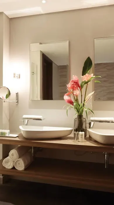 bathroom, eden bleu hotel, mahe, the seychelles