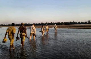 walking through water, walking safari, luangwas hidden value