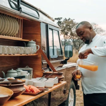 bush breakfast, wayo serengeti green camp, tanzania
