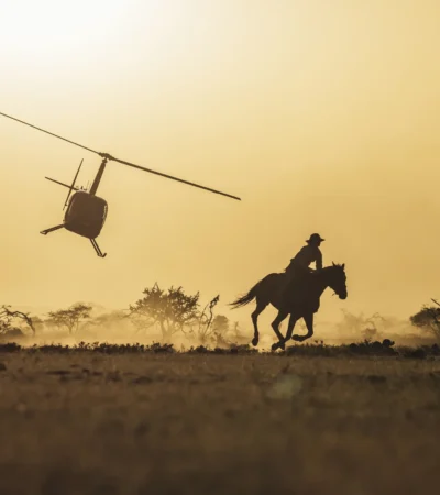 Helicopter and horse ride adventure activities at Ol Malo safari lodge