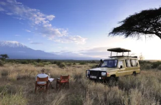 Views of Mount Kilimanjaro from Amboseli, game drive
