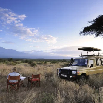 Views of Mount Kilimanjaro from Amboseli, game drive