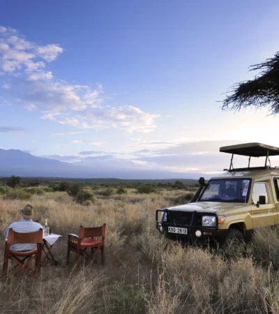 Views of Mount Kilimanjaro from Amboseli, game drive