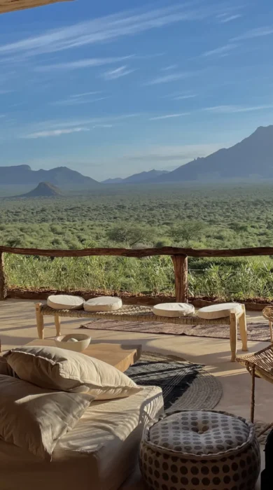 main area, aerial view, reteti house, mathews range, kenya