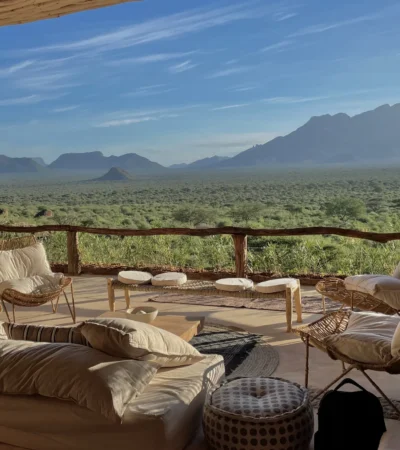 main area, aerial view, reteti house, mathews range, kenya