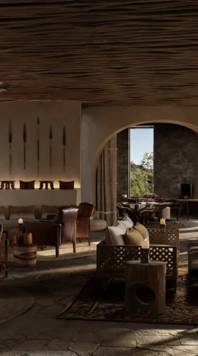 Lounge, Suyian Lodge, Laikipia, Kenya