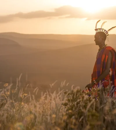Maasai at sundowner Sirikoi Kenya