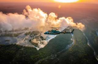 Helicopter, The Victoria Falls Hotel, Victoria falls, Zimbabwe
