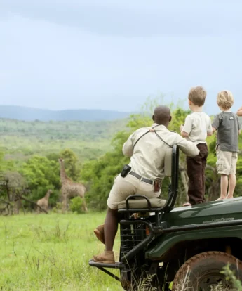 children on a game drive, ultimate south africa family safari