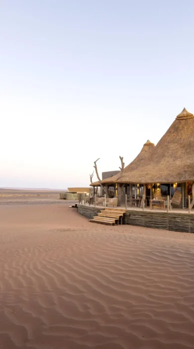 lodge exterior, wilderness little kulala, sossusvlei, namibia