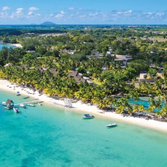 aerial view of west coast mauritius, africa safaris