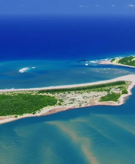 aerial view of southern mozambique beach, africa safaris