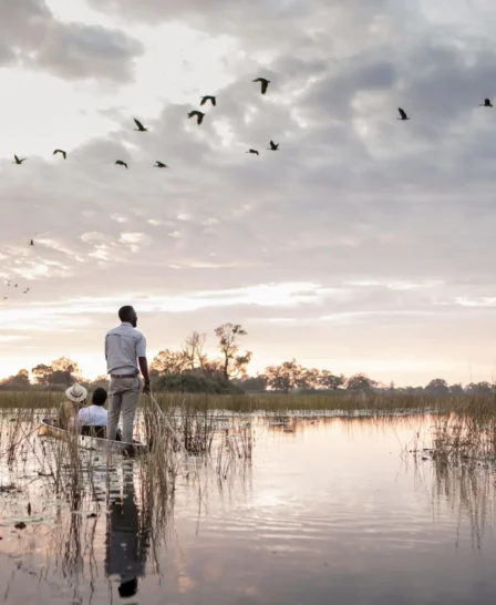 mokoro excursions, vumbura plains, okavango delta, botswana