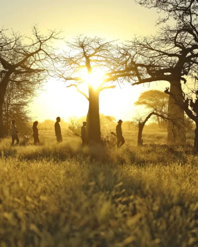 The low sun flits through Acacia tree branches, Ruaha National Park, Tanzania - Yellow Zebra Safari