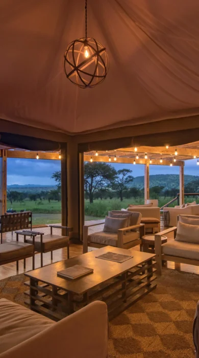 dunia camp main room tanzania yellow zebra safaris