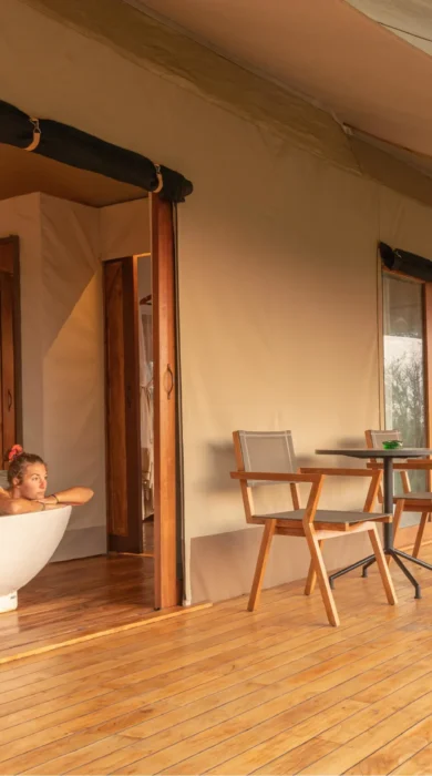 outdoor bath, sayari camp, the serengeti, tanzania
