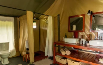 Bathroom, Nasikia Mobile Migration Camp, Serengeti, Tanzania