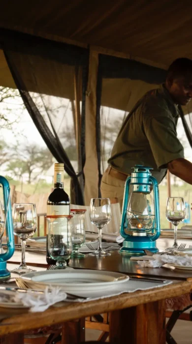 serengeti safari camp dining tanzania yellow zebra safaris