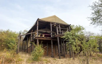 kirawira camp serena bedroom tent outside
