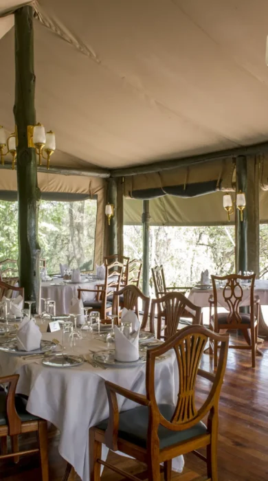 Kirawira Camp serena Dining Tent interior